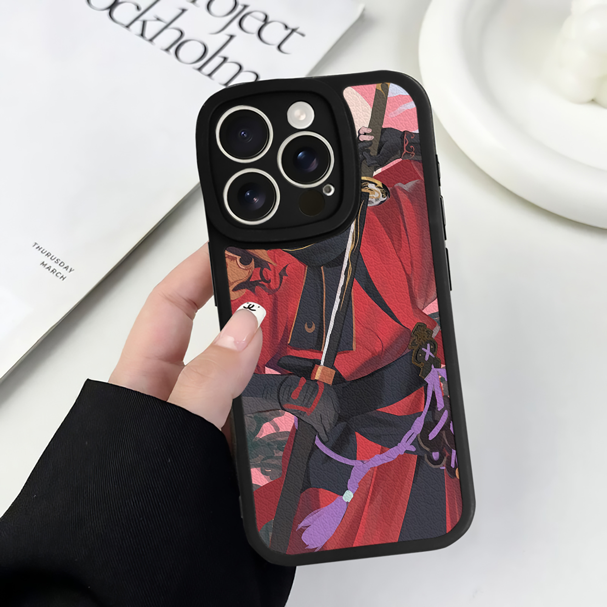 （画像用） 刀剣乱舞 Touken Ranbu 【iPhone 16シリーズ対応】シリコンスマホケース（レザー調） 材質：シリコン